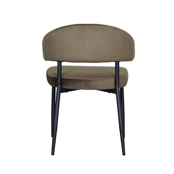 Stoel Bliss | Hunter | Fluweel | Zwart Metalen Frame | 2 stuks