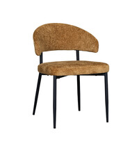 LABEL51 Stoel Bliss | Mustard | Elite | Zwart Metalen Frame | 2 stuks