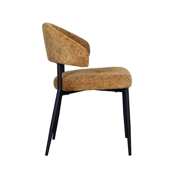 Stoel Bliss | Mustard | Elite | Zwart Metalen Frame | 2 stuks