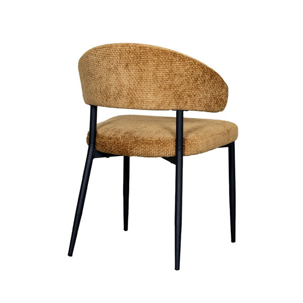 Stoel Bliss | Mustard | Elite | Zwart Metalen Frame | 2 stuks