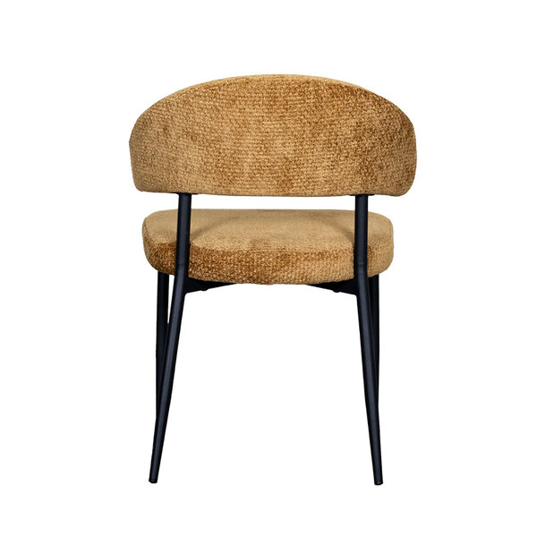 Stoel Bliss | Mustard | Elite | Zwart Metalen Frame | 2 stuks