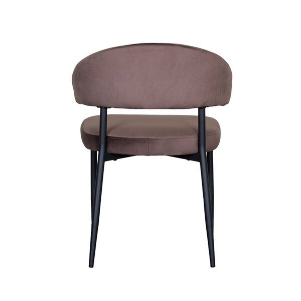 Stoel Bliss | Taupe | Fluweel | Zwart Metalen Frame | 2 stuks