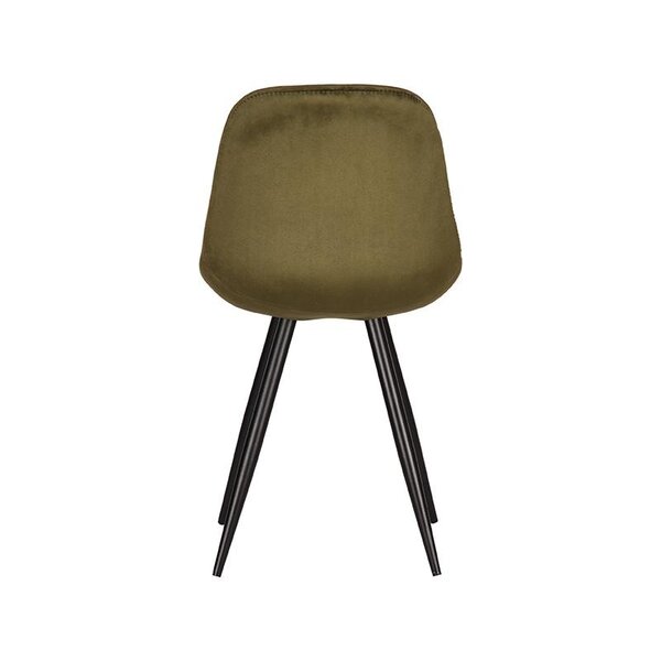 Stoel Capri | Army | Fluweel | Zwart Metalen Frame | 2 stuks