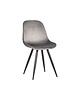LABEL51 Stoel Capri | Grijs | Fluweel | Zwart Metalen Frame | 2 stuks 
