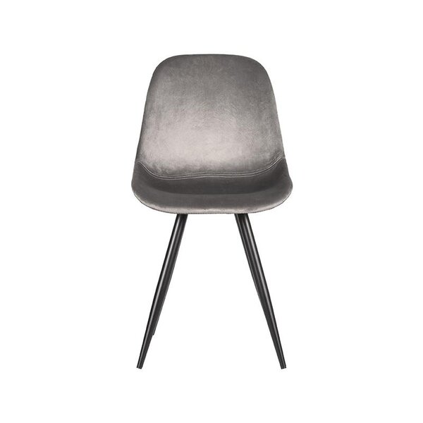 Stoel Capri | Grijs | Fluweel | Zwart Metalen Frame | 2 stuks