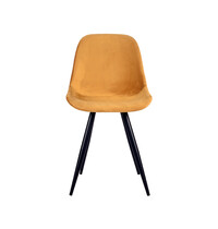 LABEL51 Stoel Capri | Oker | Fluweel | Zwart Metalen Frame | 2 stuks