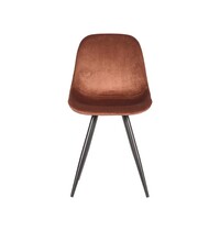 LABEL51 Stoel Capri | Rust | Fluweel | Zwart Metalen Frame | 2 stuks 