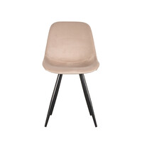 LABEL51 Stoel Capri | Zand | Fluweel | Zwart Metalen Frame | 2 stuks