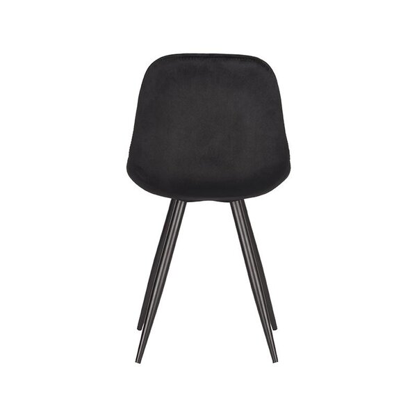 Stoel Capri | Zwart | Fluweel | Zwart Metalen Frame | 2 stuks