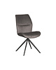 LABEL51 Stoel Comfy | Antraciet | Cosmo | Zwart Metalen Frame | 2 stuks 