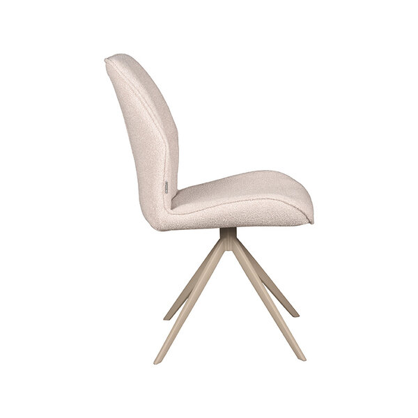 Stoel Comfy | Naturel | Boucle | Taupe Metalen Frame | 2 stuks