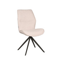 LABEL51 Stoel Comfy | Naturel | Boucle | Zwart Metalen Frame | 2 stuks