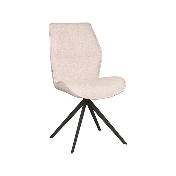 Stoel Comfy | Naturel | Boucle | Zwart Metalen Frame | 2 stuks