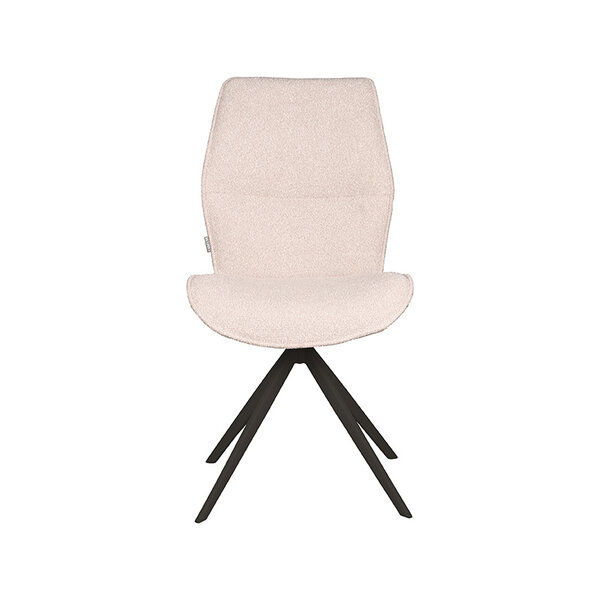 Stoel Comfy | Naturel | Boucle | Zwart Metalen Frame | 2 stuks