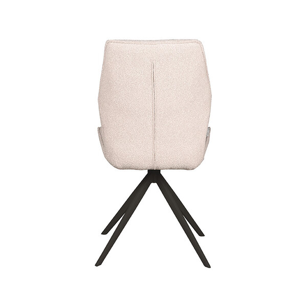 Stoel Comfy | Naturel | Boucle | Zwart Metalen Frame | 2 stuks