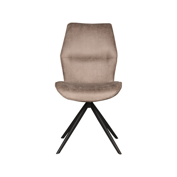 Stoel Comfy | Taupe | Micro Suede | Zwart Metalen Frame | 2 stuks