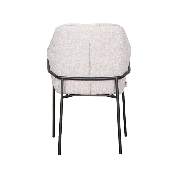 Stoel Dexter | Naturel | Boucle | Zwart Metalen Frame | 2 stuks