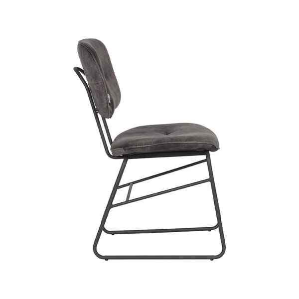 Stoel Dez | Antraciet | Velours | Zwart Metalen Frame | 2 stuks