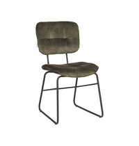 LABEL51 Stoel Dez | Hunter | Velours | Zwart Metalen Frame | 2 stuks