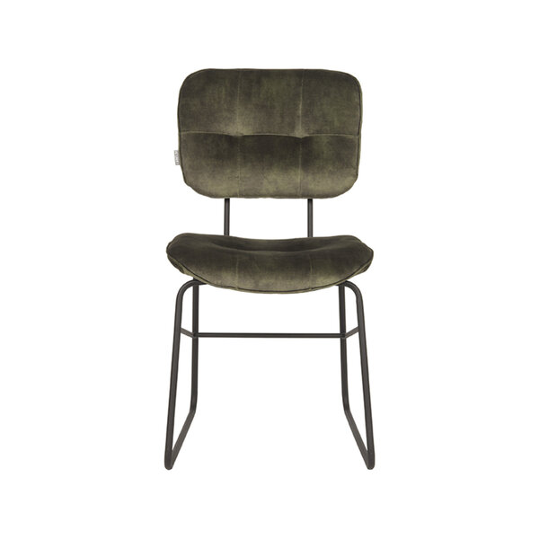 Stoel Dez | Hunter | Velours | Zwart Metalen Frame | 2 stuks