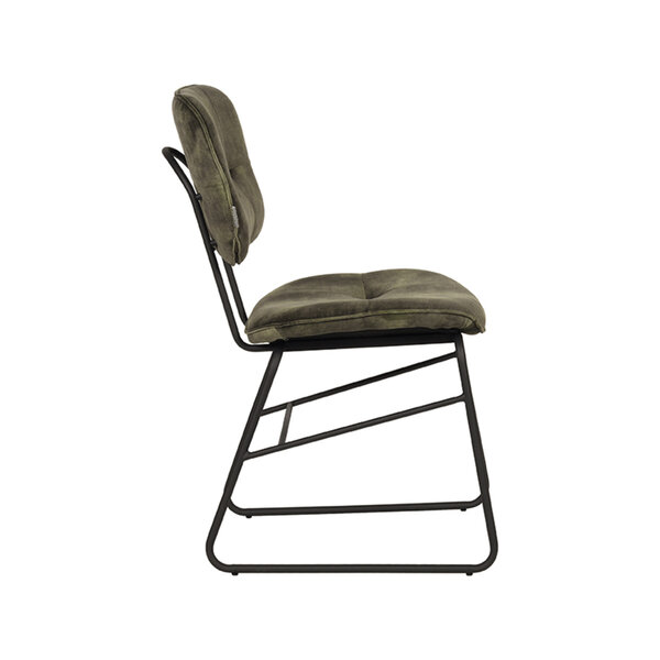 Stoel Dez | Hunter | Velours | Zwart Metalen Frame | 2 stuks