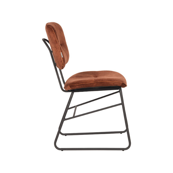 Stoel Dez | Rust | Velours | Zwart Metalen Frame | 2 stuks