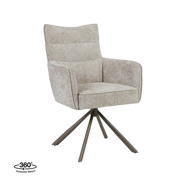 Stoel Dubai | Naturel | Haga | Brons Metalen Frame | 2 stuks