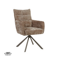 LABEL51 Stoel Dubai | Taupe | Haga | Brons Metalen Frame | 2 stuks