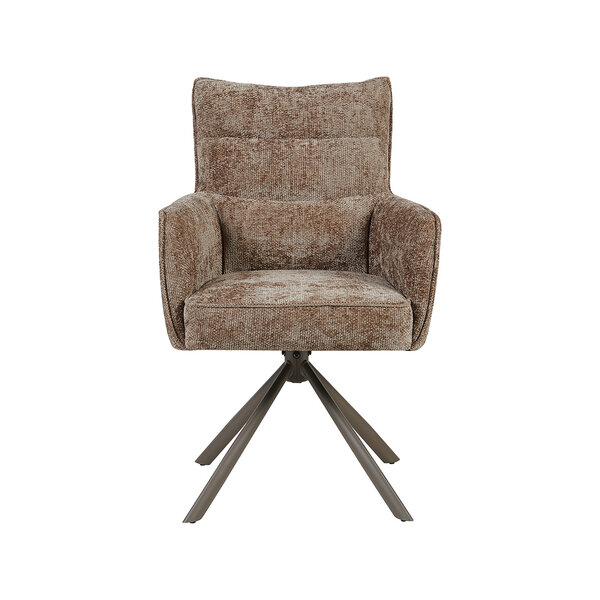 Stoel Dubai | Taupe | Haga | Brons Metalen Frame | 2 stuks