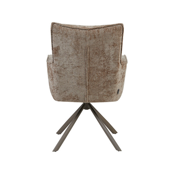 Stoel Dubai | Taupe | Haga | Brons Metalen Frame | 2 stuks