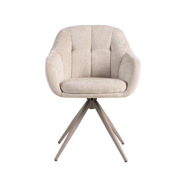 Stoel Esma | Naturel | Elite | Taupe Metalen Frame | 2 stuks