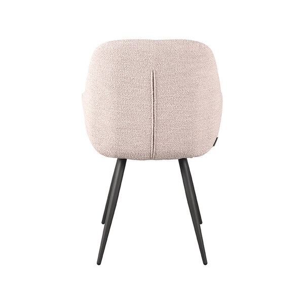 Stoel Fender | Naturel | Boucle | Zwart Metalen Frame | 2 stuks