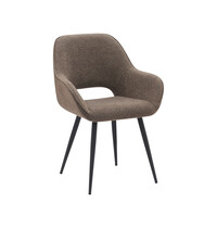 LABEL51 Stoel Fer | Bruin | Boucle | Zwart Metalen Frame | 2 stuks 