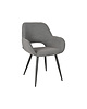 LABEL51 Stoel Fer | Grijs | Boucle | Zwart Metalen Frame | 2 stuks 