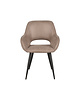 LABEL51 Stoel Fer | Taupe | Micro Suede | Zwart Metalen Frame | 2 stuks 