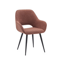 LABEL51 Stoel Fer | Terra | Boucle | Zwart Metalen Frame | 2 stuks 