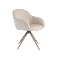 LABEL51 Stoel Fiby | Naturel | Elite | Taupe Metalen Frame | 2 stuks