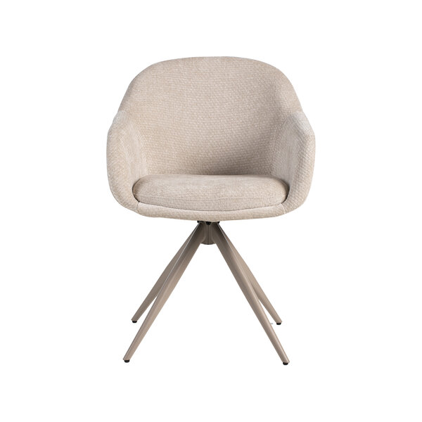 Stoel Fiby | Naturel | Elite | Taupe Metalen Frame | 2 stuks