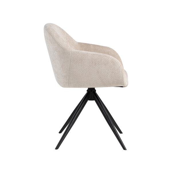 Stoel Fiby | Naturel | Elite | Zwart Metalen Frame | 2 stuks