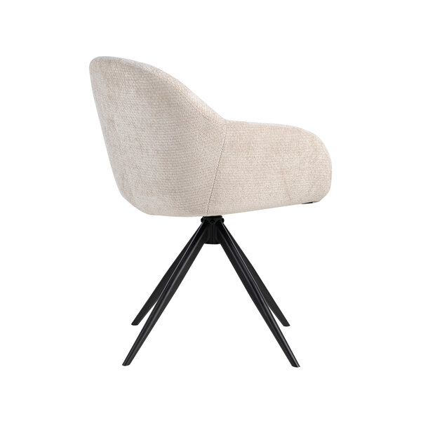 Stoel Fiby | Naturel | Elite | Zwart Metalen Frame | 2 stuks