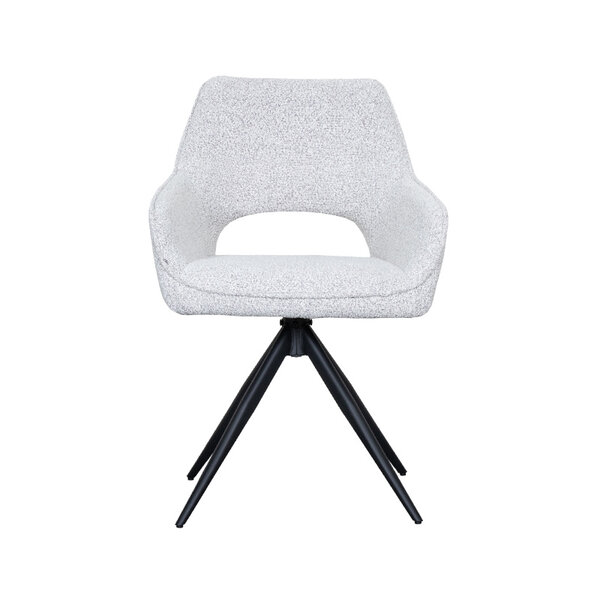 Stoel Finley | Champagne | Boucle | Zwart Metalen Frame | 2 stuks