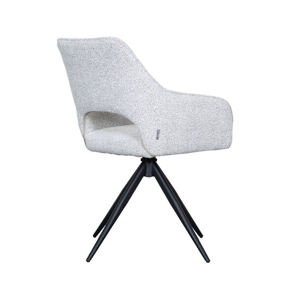 Stoel Finley | Champagne | Boucle | Zwart Metalen Frame | 2 stuks