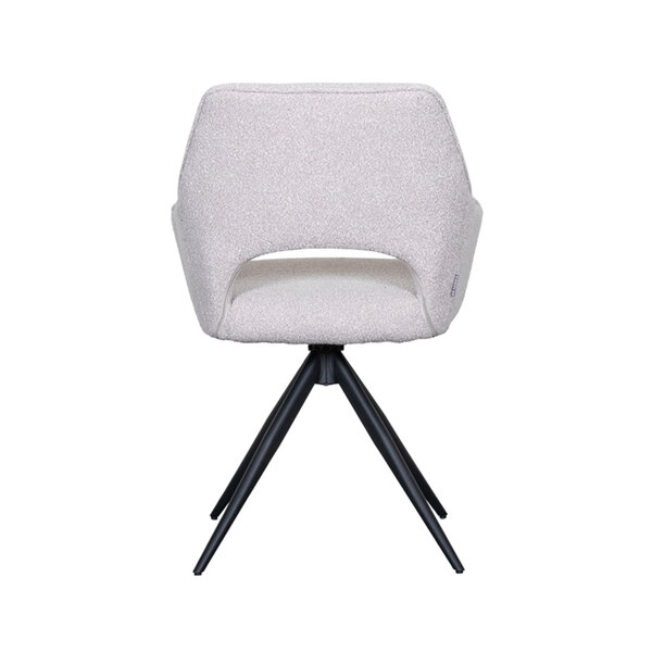 Stoel Finley | Naturel | Boucle | Zwart Metalen Frame | 2 stuks