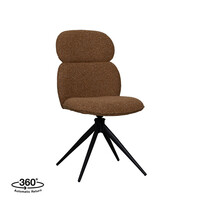 LABEL51 Stoel Finn | Coral | Royal Boucle | Zwart Metalen Frame | 2 stuks