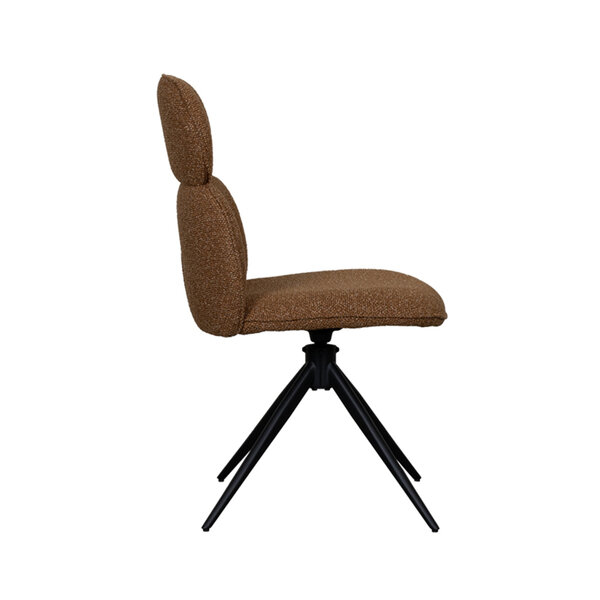 Stoel Finn | Coral | Royal Boucle | Zwart Metalen Frame | 2 stuks