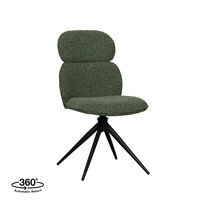 LABEL51 Stoel Finn | Forest | Royal Boucle | Zwart Metalen Frame | 2 stuks