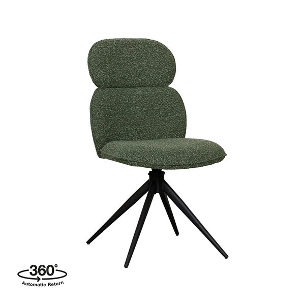 Stoel Finn | Forest | Royal Boucle | Zwart Metalen Frame | 2 stuks