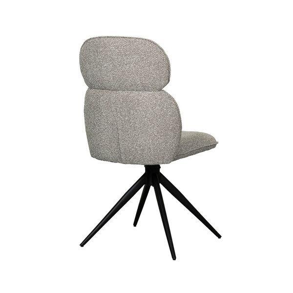 Stoel Finn | Mushroom | Royal Boucle | Zwart Metalen Frame | 2 stuks
