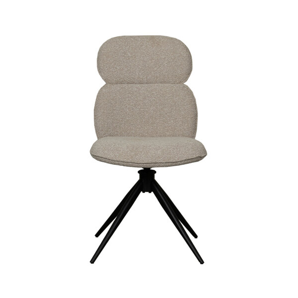 Stoel Finn | Naturel | Royal Boucle | Zwart Metalen Frame | 2 stuks