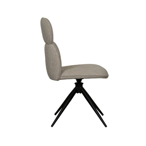 Stoel Finn | Naturel | Royal Boucle | Zwart Metalen Frame | 2 stuks